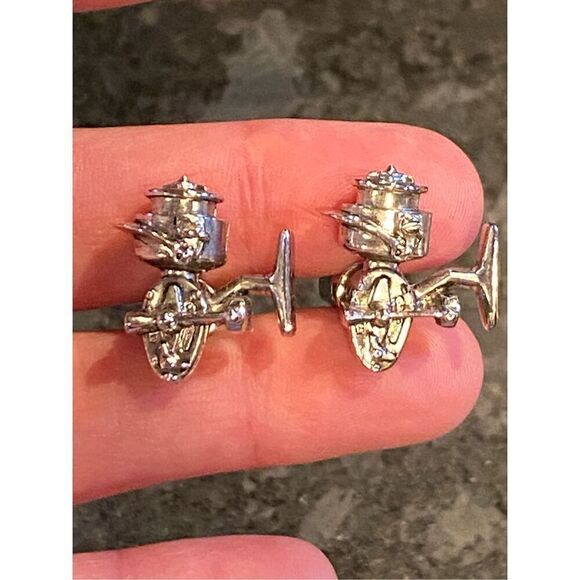 Rare! Original Vintage Hickok Nauticals Fishing Reel Cufflinks - Picture 1 of 8